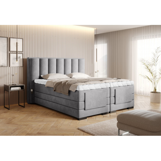 Elektrinė continental lova Veros 180x200, pilka, audinys Nube 3