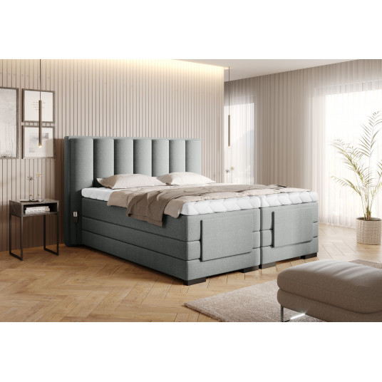  Elektrinė continental lova Veros 180x200, pilka, audinys Vero 4 