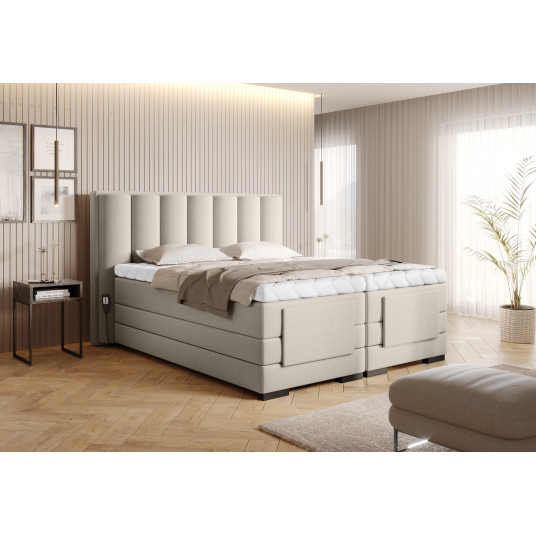 Elektrinė continental lova Veros 160x200, beige, audinys Inari 22