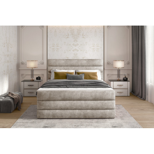 Continental lova su patalynės dėže Cande 180x200, pilka, audinys Dora 21