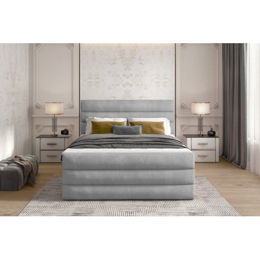 Continental lova su patalynės dėže Cande 180x200, pilka, audinys Monolith 84