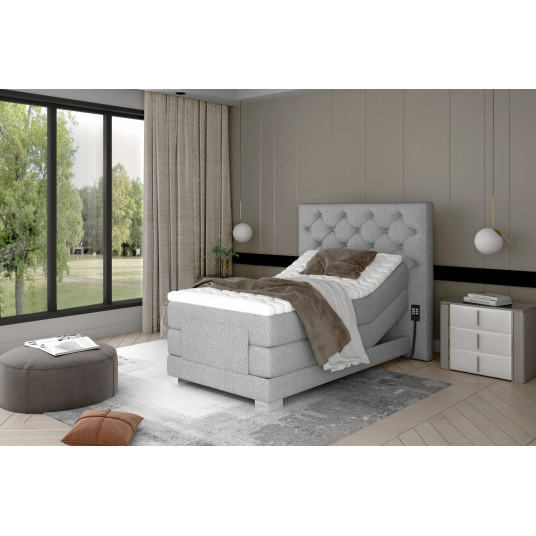Elektrinė continental lova Clover 90x200, pilka, audinys Grande 81