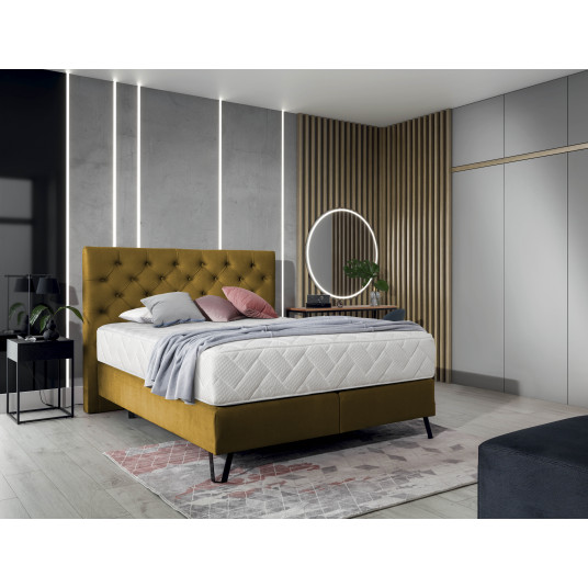 Continental lova Cortina 180x200, geltona, audinys Nube 45
