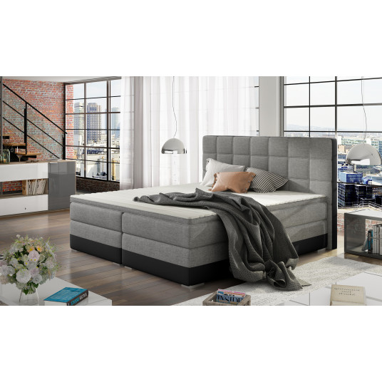 Continental lova su patalynės dėže Damaso 140X200, pilka, audinys Sawana 21, Soft 11
