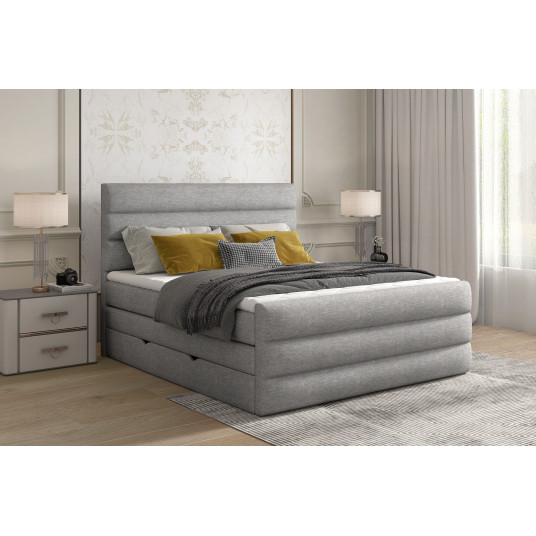 Continental lova su patalynės dėže Cande 140x200, pilka, audinys Sawana 21