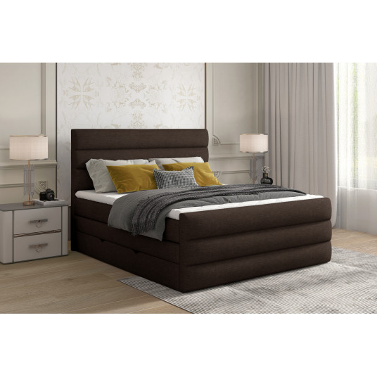  Continental lova su patalynės dėže Cande 140x200, ruda, audinys Sawana 26 