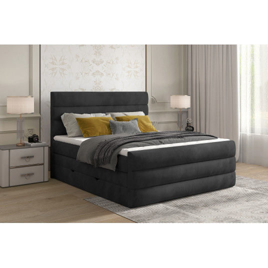 Continental lova su patalynės dėže Cande 160x200, ruda, audinys Monolith 97