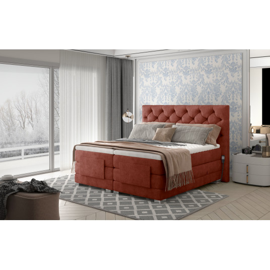 Elektrinė continental lova Clover 180x200, ruda, audinys Dora 63