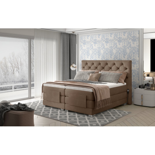  Elektrinė continental lova Clover 160x200, žalia, audinys Monolith 09 