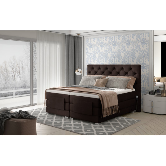  Elektrinė continental lova Clover 160x200, ruda, audinys Monolith 29 