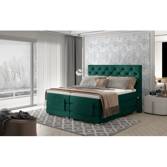  Elektrinė continental lova Clover 160x200, žalia, audinys Monolith 37 