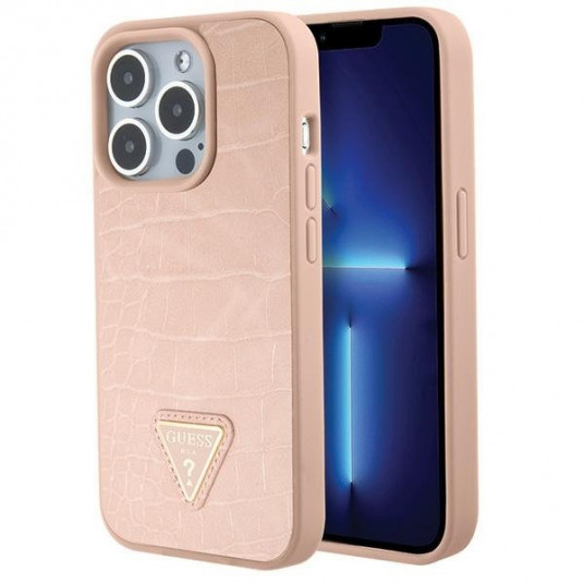  Guess Croco Triangle Logo Case for Apple iPhone 15 Pro Max 