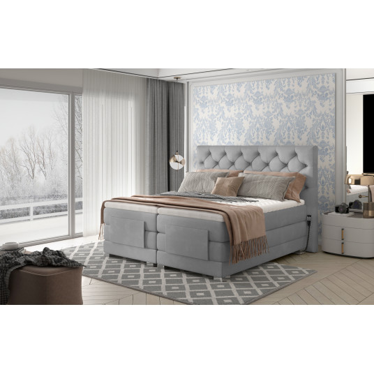 Elektrinė continental lova Clover 140x200, pilka, audinys Monolith 48 