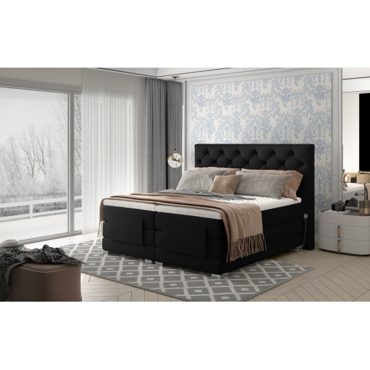 Elektrinė continental lova Clover 180x200, ruda, audinys Mat Velvet 99