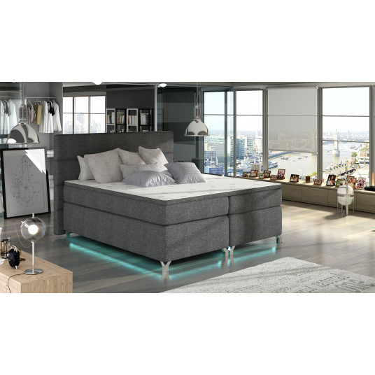 Continental lova su patalynės dėže Amadeo 160X200, pilka, audinys Sawana 05
