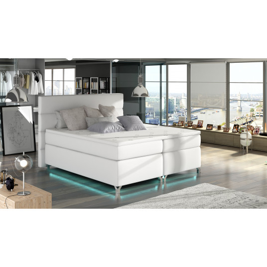 Continental lova su patalynės dėže Amadeo 160X200, balta, audinys Soft 17
