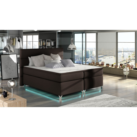 Continental lova su patalynės dėže Amadeo 140X200, ruda, audinys Soft 66