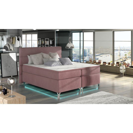  Continental lova su patalynės dėže Amadeo 160X200, rausva, audinys Mat Velvet 63 