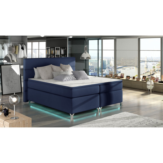  Continental lova su patalynės dėže Amadeo 180X200, mėlyna, audinys Soft 09 