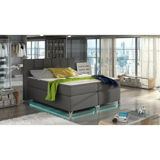 Continental lova su patalynės dėže Basilio 180X200, pilka, audinys Soft 29