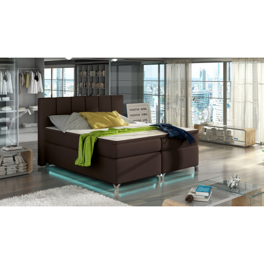 Continental lova su patalynės dėže Basilio 140X200, ruda, audinys Soft 66