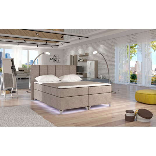 Continental lova su patalynės dėže Basilio 140X200, beige, audinys Dora 22