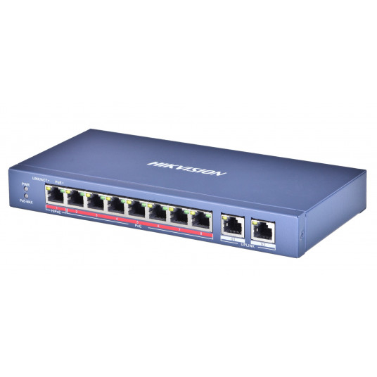  Hikvision Digital Technology DS-3E0310HP-E tinklo komutatorius Ne-valdomas Fast Ethernet (10/100) Maitinimas per Eternetą (PoE) Mėlyna 