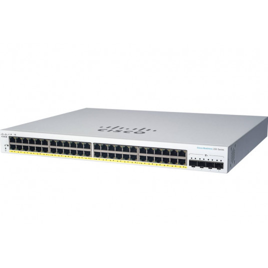  Cisco CBS220-24P-4X Valdomas L2 Gigabit Ethernet (10/100/1000) Maitinimas per Eternetą (PoE) Balta 