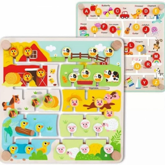 TOOKY TOY interaktyvioji mokomoji lenta - gyvūnų rūšiuoklė ir abėcėlė