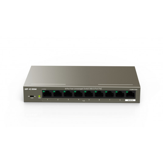  IP-COM Networks F1109P-8-102W tinklo komutatorius Ne-valdomas Fast Ethernet (10/100) Maitinimas per Eternetą (PoE) Pilka 