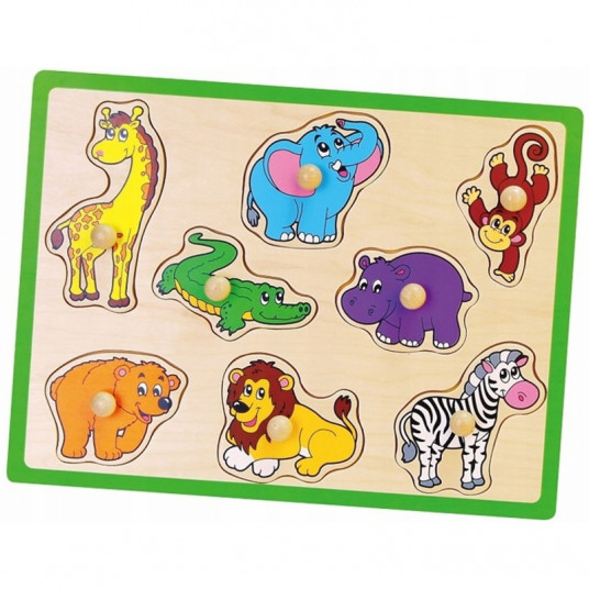  Medinė dėlionė - zoologijos sodo gyvūnai 