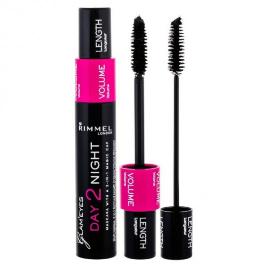  Rimmel - Mascara for lengthening and volumizing eyelashes Day 2 Night (Mascara) 9.5 ml - 001 Black 