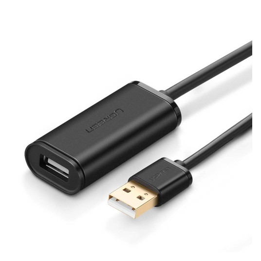  Kabelis ilgiklis su stiprintuvu USB A kištukas - A lizdas 10m juodas US121 UGREEN 