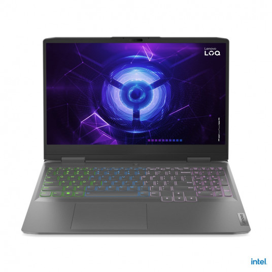  Nešiojamas kompiuteris Lenovo LOQ 15 15.6" IPS, 144Hz, FullHD, Intel Core i5-12450H, RAM: 16GB, SSD: 512GB, NVIDIA GeForce RTX 4050, 6GB, DOS, Grey, 82XV009UPB  