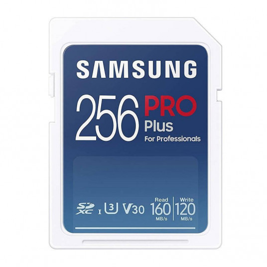  Samsung PRO Plus SDXC 256GB UHS-I U3 [Zapis 120MB/s Odczyt 160MB/s] z czytnikiem 