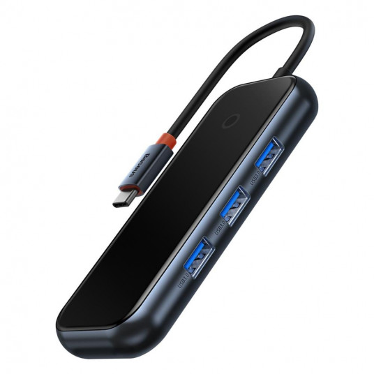  Baseus AcmeJoy Hub 4in1 USB-C do 3xUSB 3.0 + USB-C PD (szary) 
