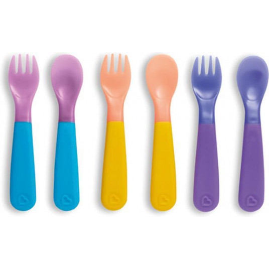 MUNCHKIN spalvotų šaukštelių ir šakučių rinkinys, 12 m+, 6 vnt., 012536