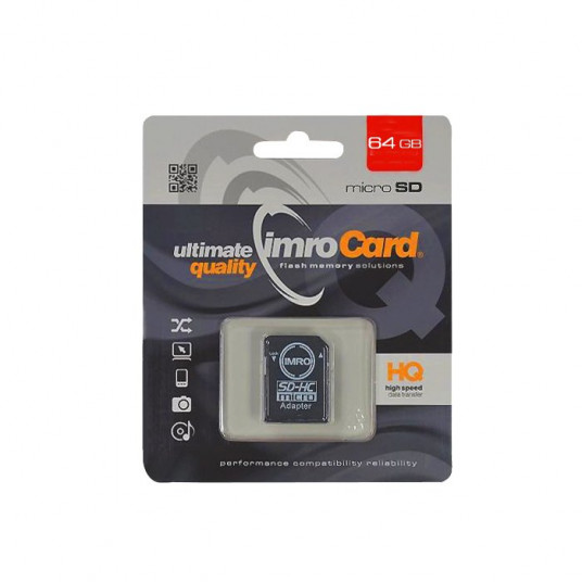  Imro Memory card microSDXC / 64GB / cl. 10 UHS-I + Adapter 