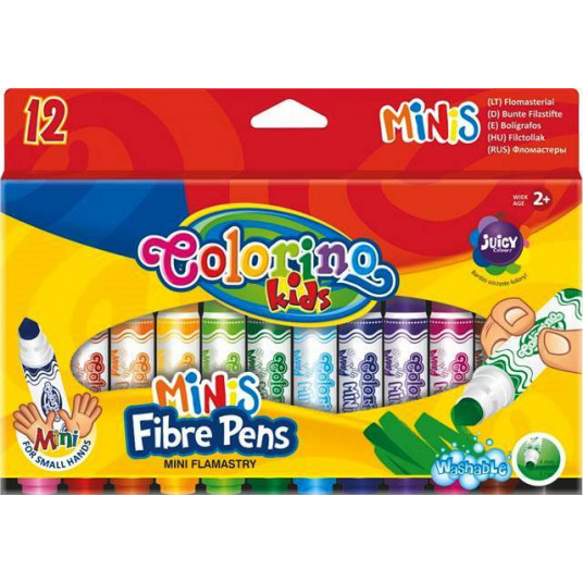  COLORINO KIDS flomasteriai Mini, 12 spalvų, 32117PTR 