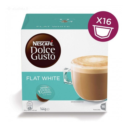  Nescafe Dolce Gusto Flat White kava, 16 kapsulių dėžutėje 