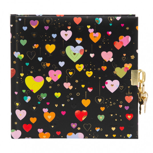 Užrašų knygutė GOLDBUCH 44484 Heart dark su spynele| 17x17| 96 psl|balti lapai 