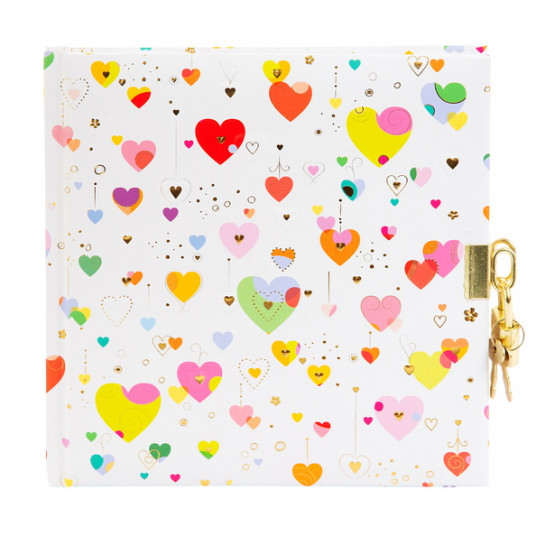  Užrašų knygutė GOLDBUCH 44483 Heart white su spynele| 17x17| 96 psl|balti lapai 