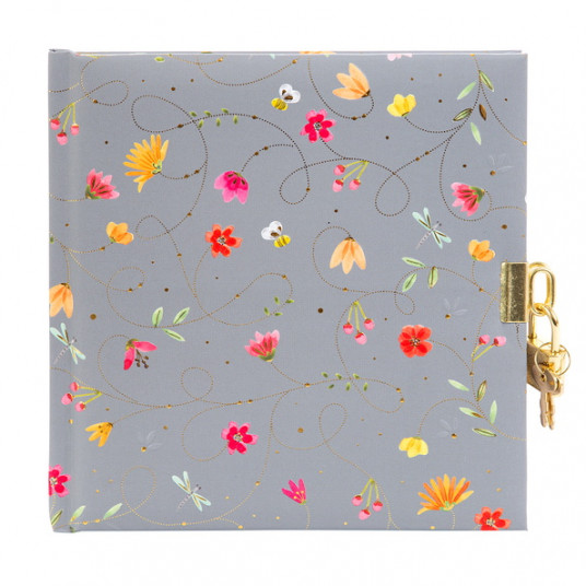  Užrašų knygutė GOLDBUCH 44389 Summer day grey su spynele| 17x17| 96 psl|balti lapai 