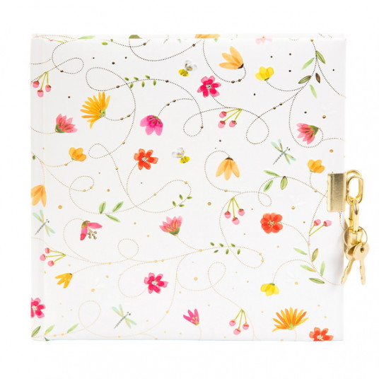  Užrašų knygutė GOLDBUCH 44489 Summer day white su spynele| 17x17| 96 psl|balti lapai 