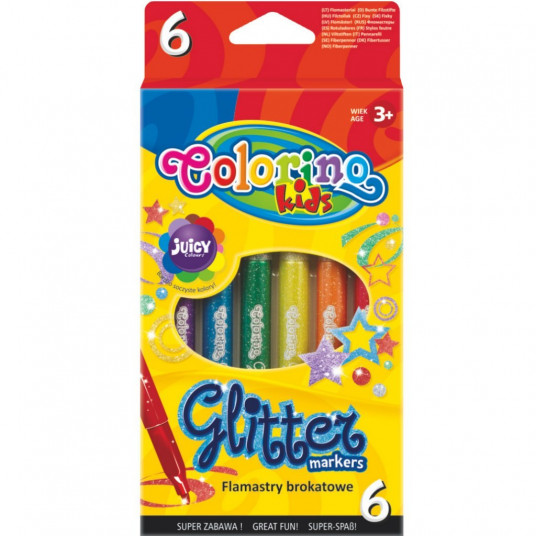  COLORINO CREATIVE blizgūs flomasteriai 6 spalvos, 65641PTR 