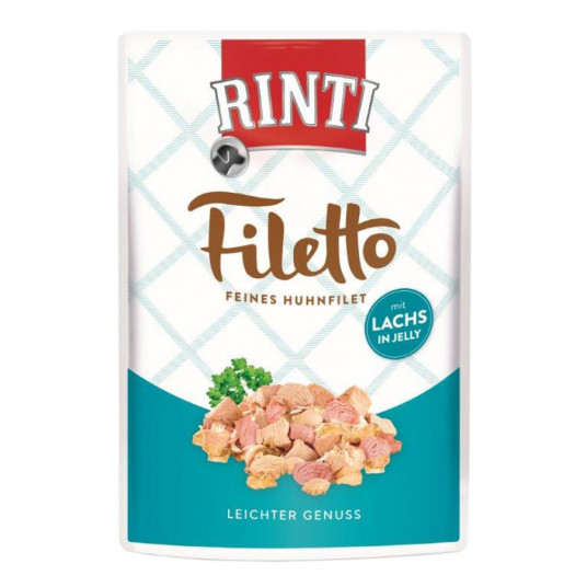Rinti Filetto suaugusių šunų konservuotas pašaras su vištiena ir lašiša 100 g
