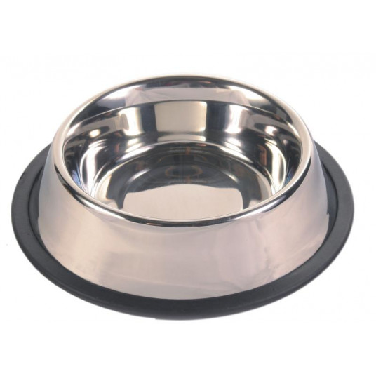 Dubenėlis šunims metalinis su guma 0.45 l, 14 cm