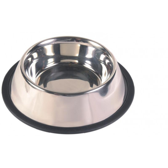 Dubenėlis šunims metalinis su guma 0.9 l, 17 cm