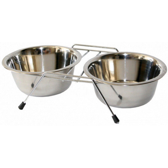  Stovas su dviem metaliniais dubenėliais  0.9 L, 16.6 cm 