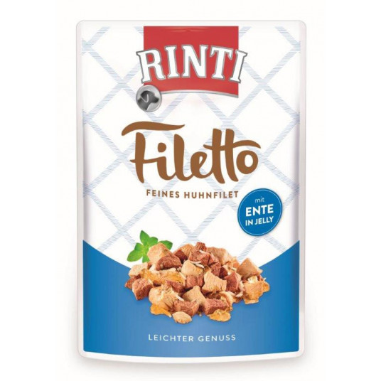 RINTI FILETTO suaugusių šunų konservuotas pašaras su vištiena ir antiena 100 g